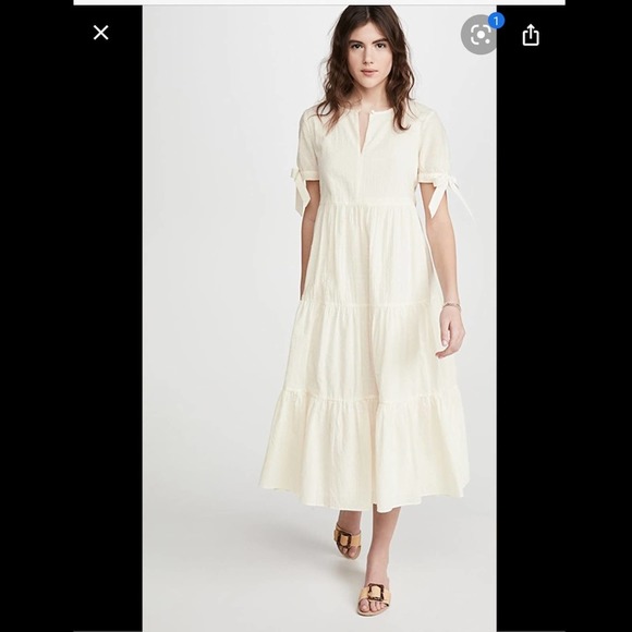Madewell Dresses & Skirts - Madewell tie sleeve tiered midi dress